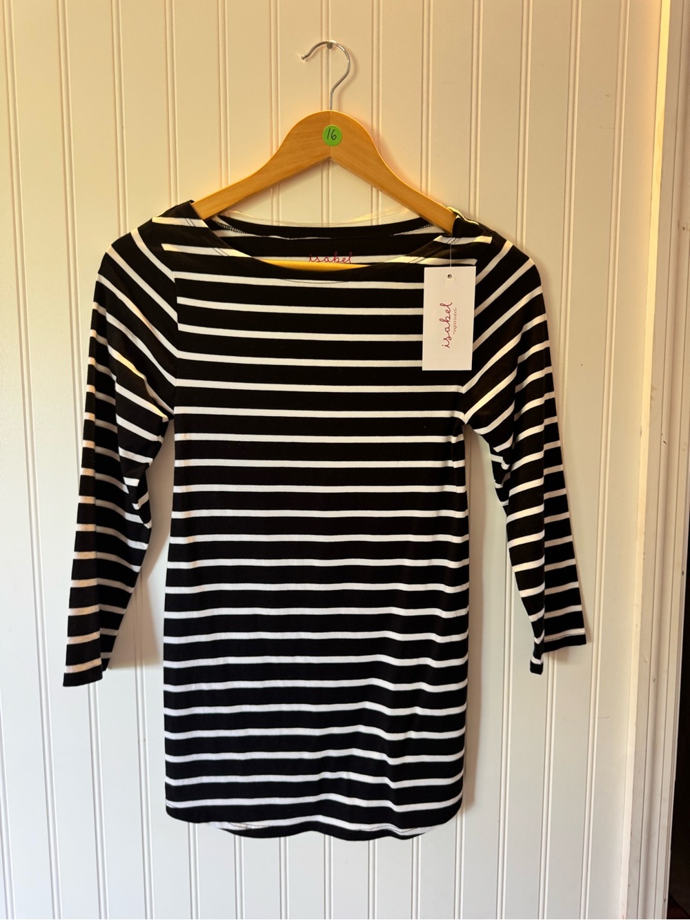 Isabel & ingrid maternity Black & White Striped Women's Boatneck